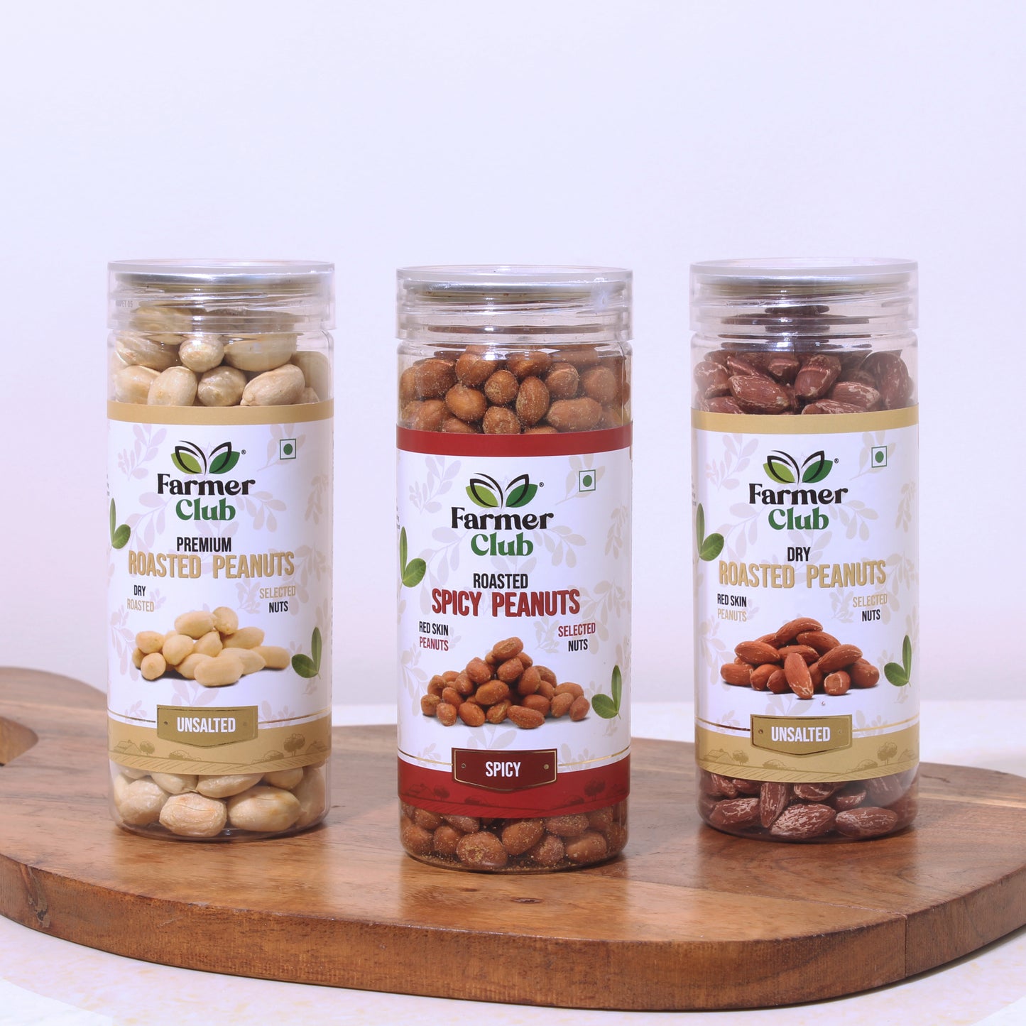 Combo | Roasted Unsalted Peanuts (180 g) + Dry Roasted Unsalted Peanuts with Skin (170 g) + Spicy Peanuts (180 g)