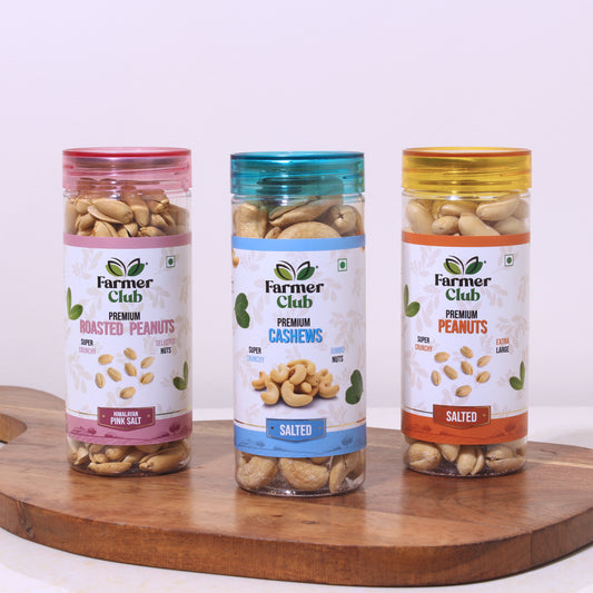 Combo | Salted Peanuts (150 g) + Salted Cashews (140 g) + Himalayan Pink Salt Peanuts (160 g)