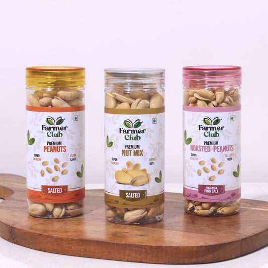 Combo | Salted Peanuts (150 g) + Himalayan Pink Salt Peanuts (160 g) + Nut Mix (150 g)